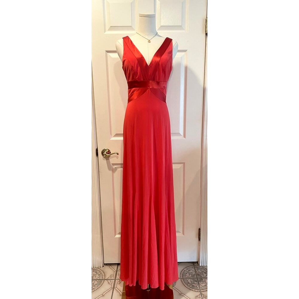Kay Unger New York Evening Gown Coral Size 6 Wedding Guest Special Occasion Glam